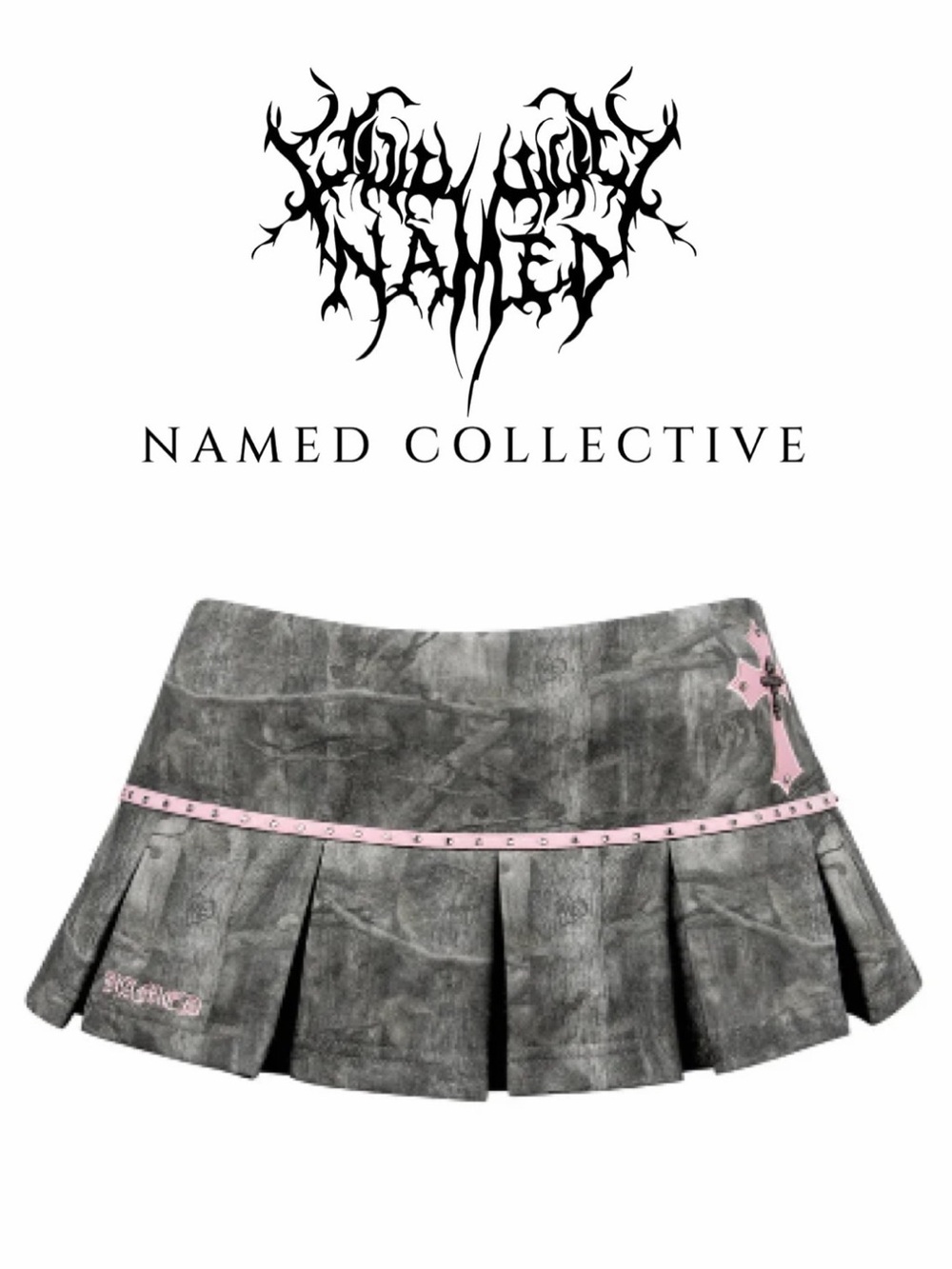 Named Collective Spoilt Pleated Micro Mini Skirt Tree Camo Pink Cross Skort XS
